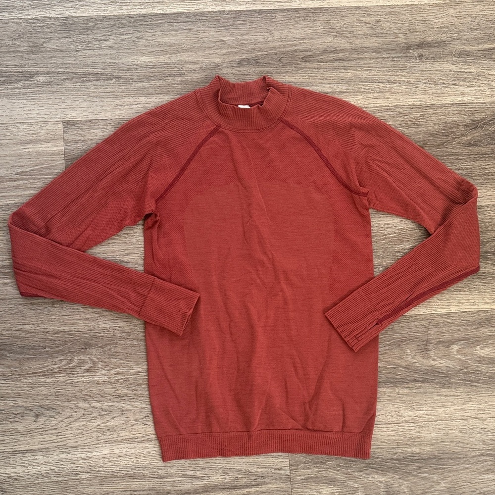 lululemon Women's Rust Crewneck Athletic Long Sleeve Top Size Medium